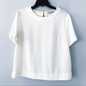 Kasper white  short sleeve peasant blouse